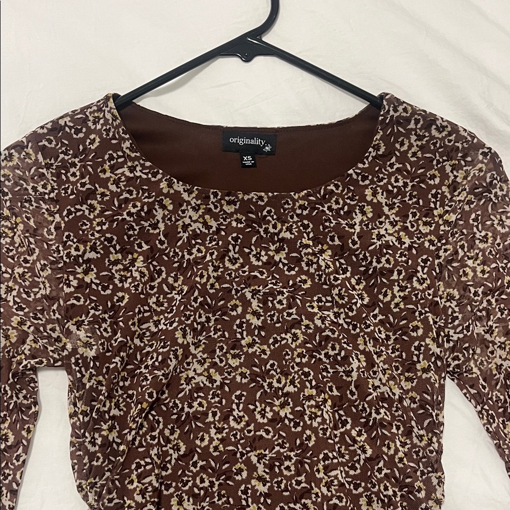 Burgendy Floral Women's Dress